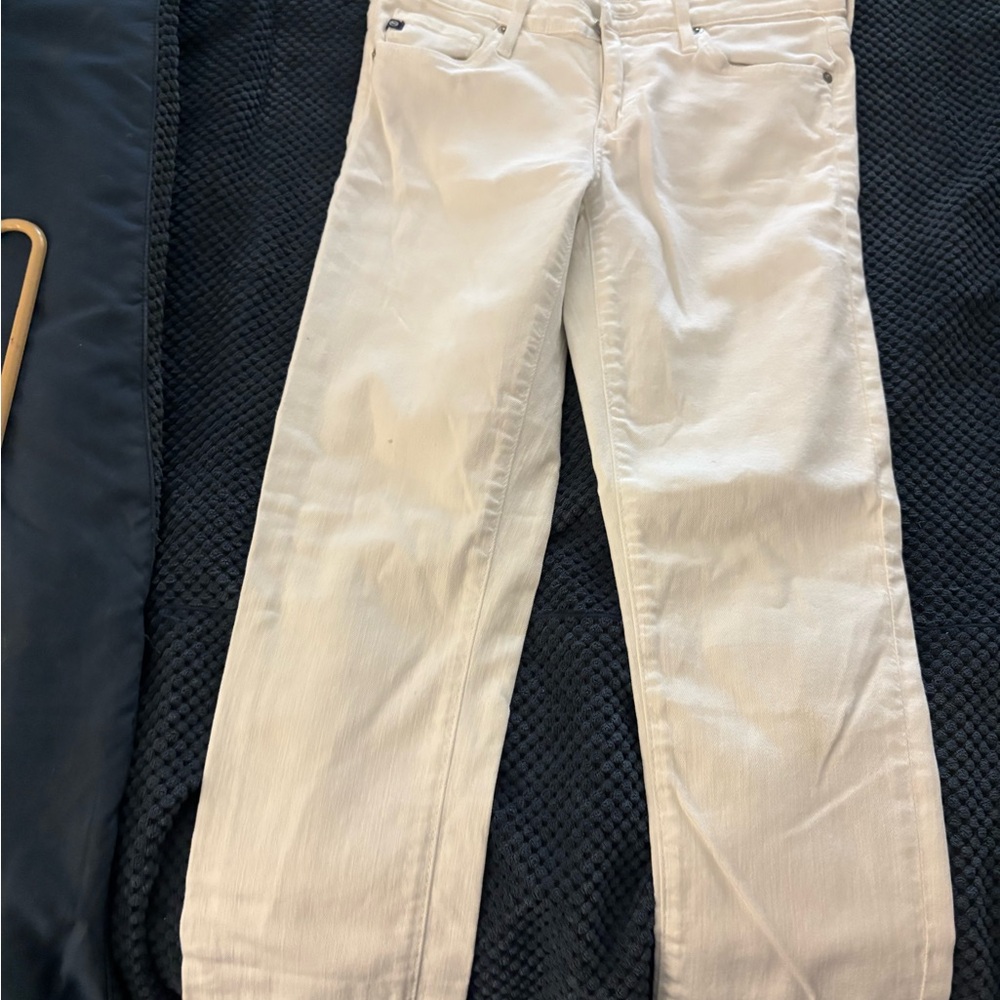 Ag Adriano Goldschmied White Flare Wide Leg Jeans